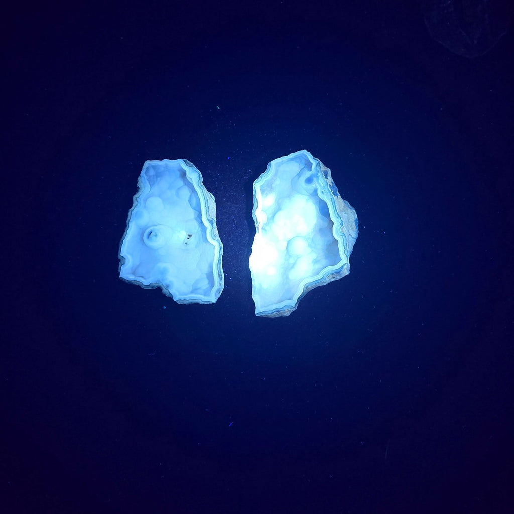 Minerals | Coral Geode Pair Fluorescent