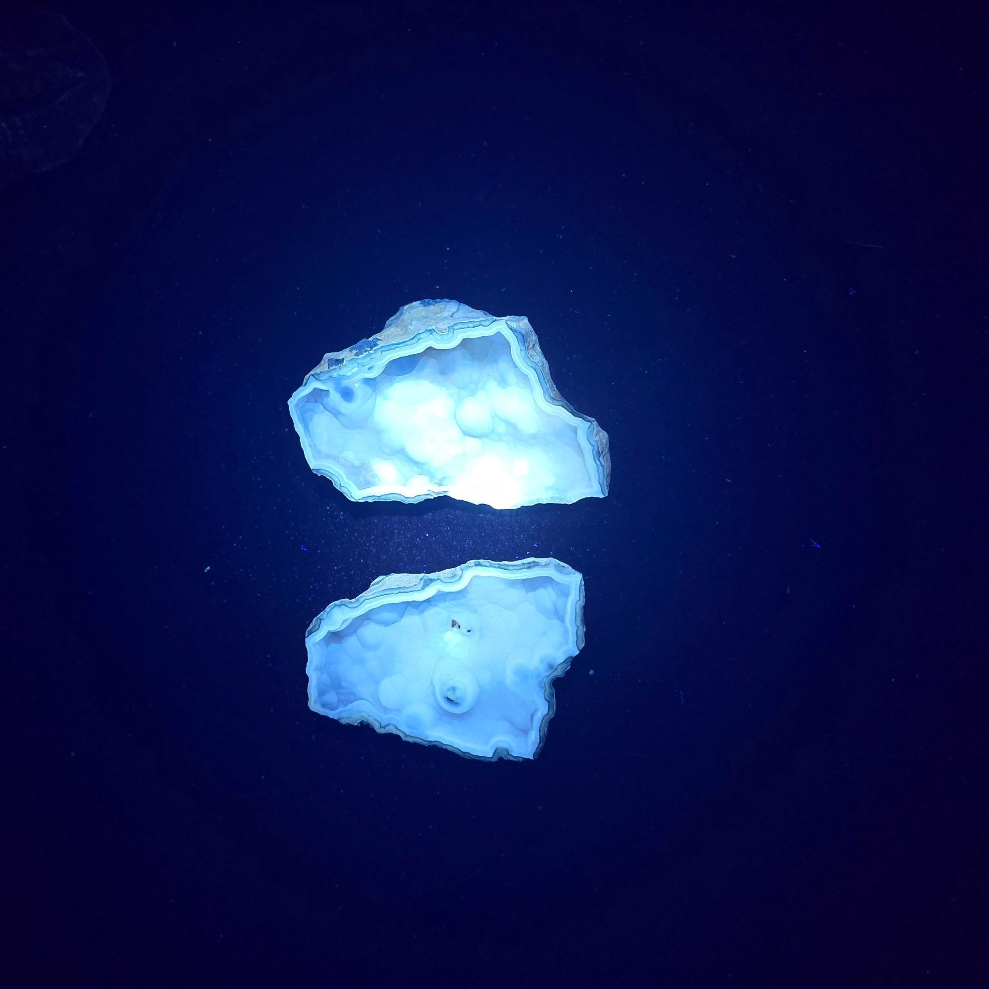 Minerals | Coral Geode Pair Fluorescent