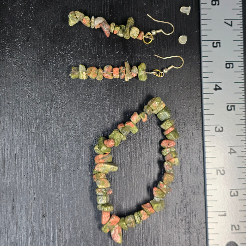 Bracelets | Unakite Bracelet and earrings