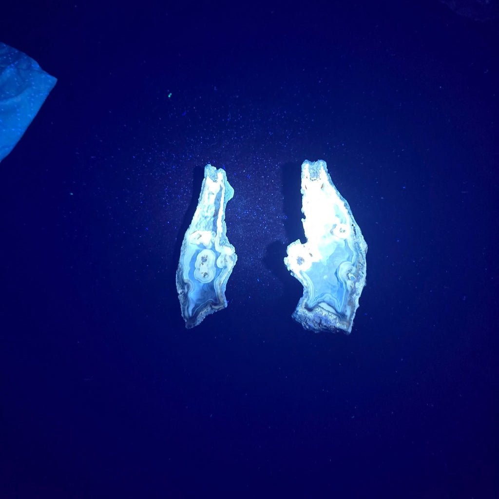 Minerals | Coral Geode Pair Fluorescent
