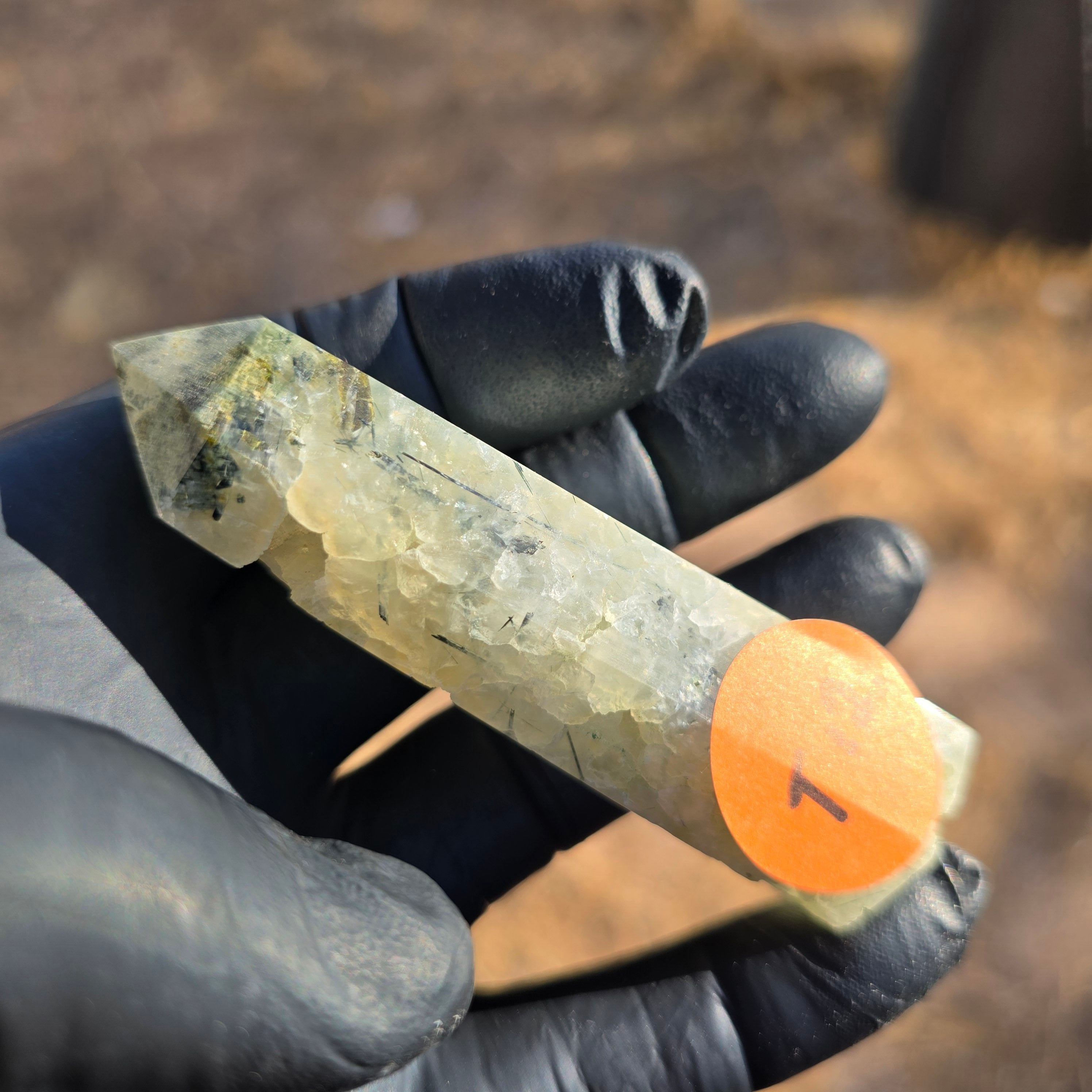 Towers | Prehnite w Tourmaline