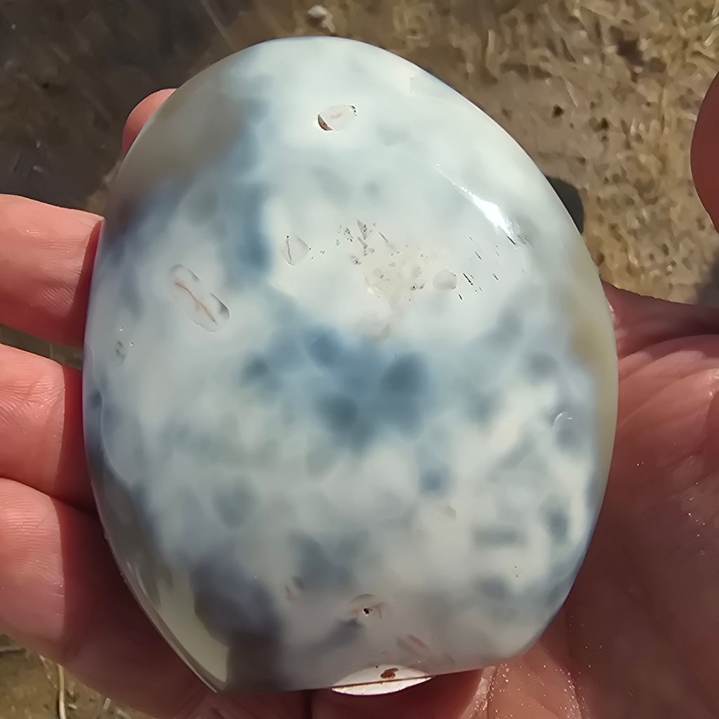 Carvings | Standing 8th-vein Ocean Jasper Large Palm Stone was 25