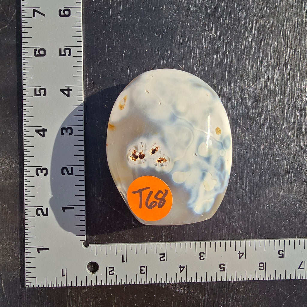 Carvings | Standing 8th-vein Ocean Jasper Large Palm Stone was 25