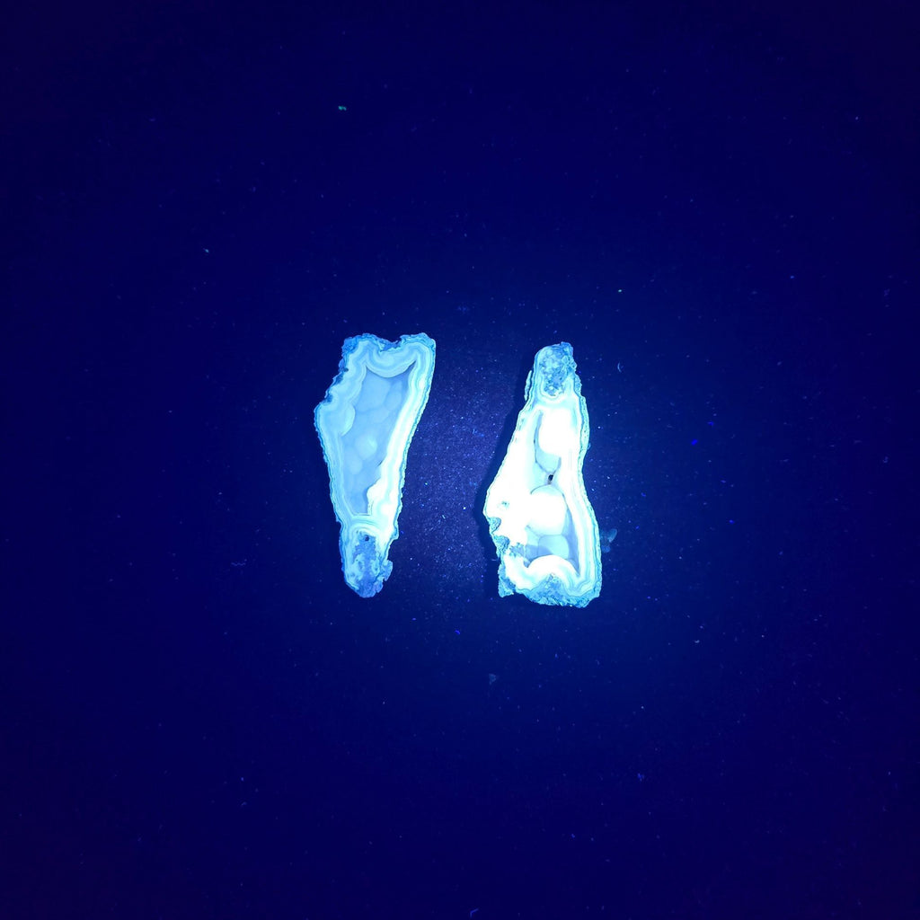 Minerals | Coral Geode Pair Fluorescent