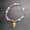 Bracelets | African Jade and Kunzite Bracelet w Owl Charm