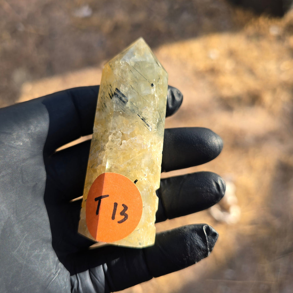 Towers | Prehnite w Tourmaline