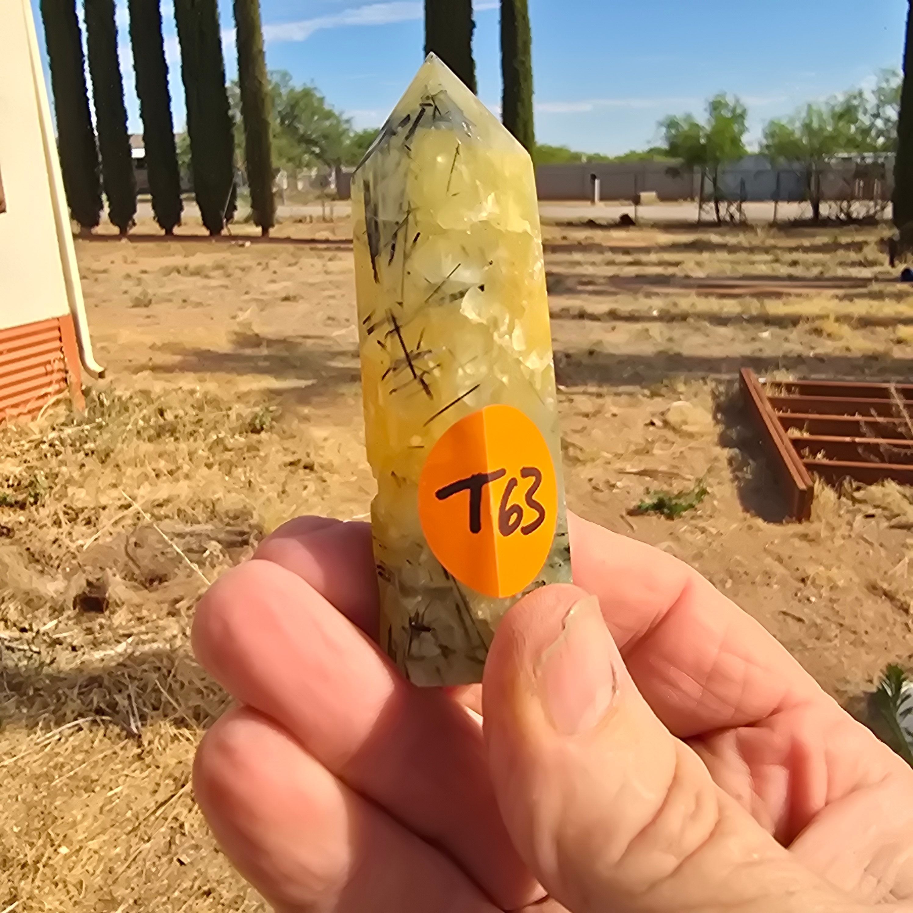Towers | Prehnite w Tourmaline