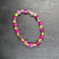 Bracelets | Rosy Agate w Evil Eyes