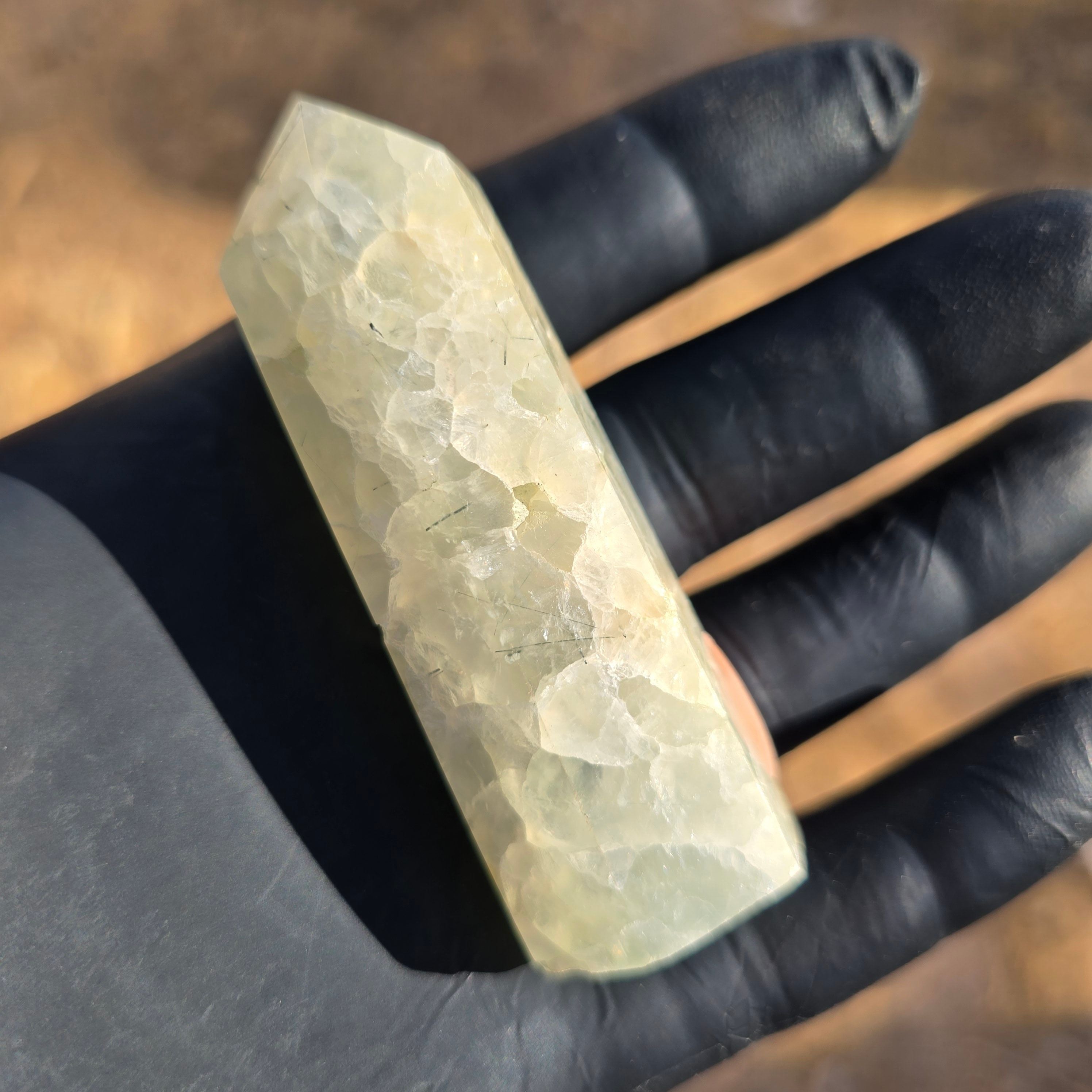 Towers | Prehnite w Tourmaline